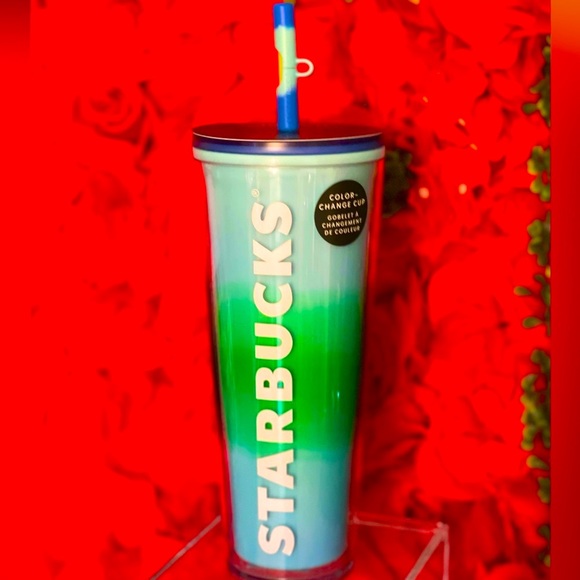 NWT💙Starbucks 2023 Blue Blossom Color Changing Tumbler with Swirl Straw - Picture 2 of 10